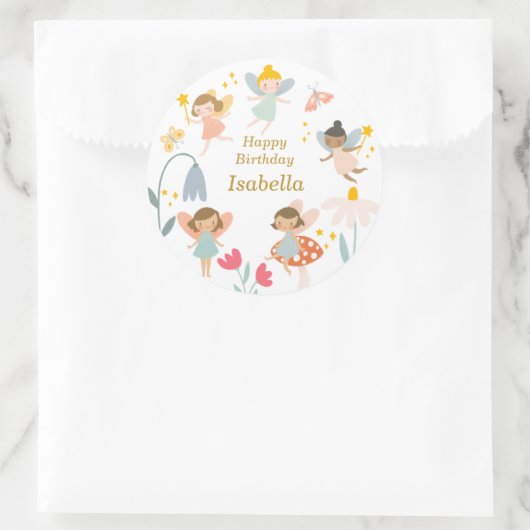 Magische feeën partij ronde sticker (Tas)