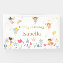 Magische feeën verjaardagsfeestbanner spandoek