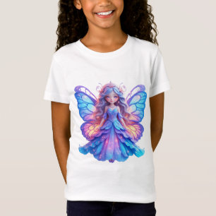 Magische Feeënprinses met Glanzende Vlinder Vleuge T-shirt