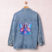 Magische Feeënprinses met Glanzende Vlindervleugel Denim Jacket (Hangar)