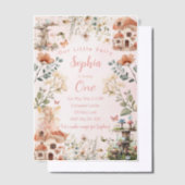 Magische feeëntuin: eerste verjaardag vellum uitnodigingen (Offset)