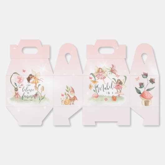 Magische feeëntuin thema feestdozen bedankdoosjes (Ongevouwen)