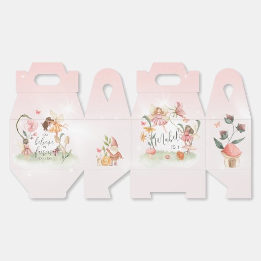 Magische feeëntuin thema feestdozen bedankdoosjes (Ongevouwen)