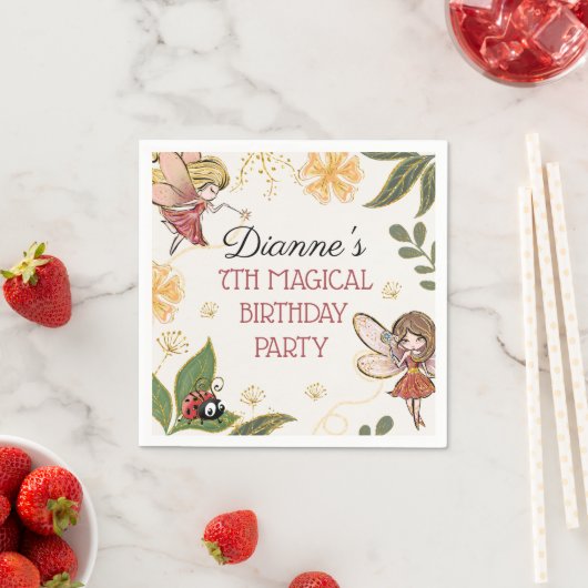 Magische feeërieke verjaardagsfeestje servetten (Insitu)