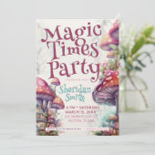 Magische Feesttijd Party Excentrieke Paddenstoelen Kaart (Staand voorkant)