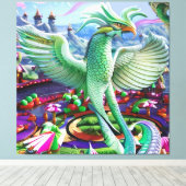 Magische Feniks Canvas Afdruk (Insitu (Houten vloer))