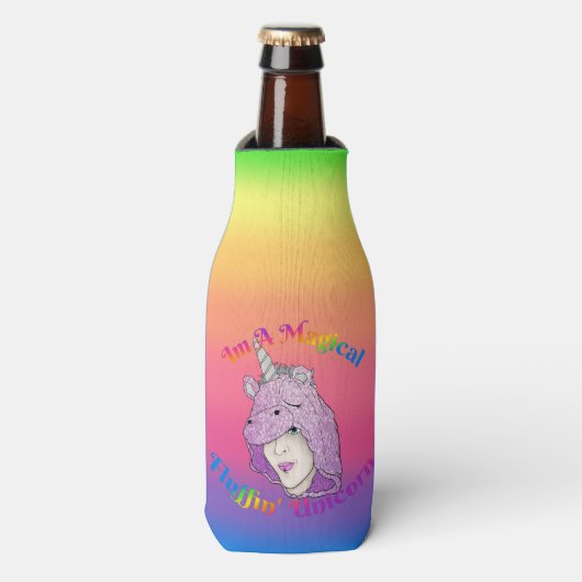 Magische flacon Unicorn fleskoeler Flesjeskoeler (Fles Voorkant)