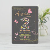 Magische fladderende vlinders schattige 2e verjaar kaart (Staand voorkant)