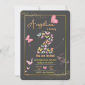 Magische fladderende vlinders schattige 2e verjaar kaart (Voorkant)