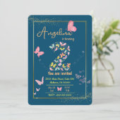 Magische fladderende vlinders schattige 2e verjaar kaart (Staand voorkant)