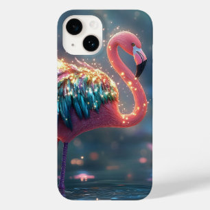 Magische Flamingo Fantasy Art met kleurrijke veren Case-Mate iPhone 14 Hoesje