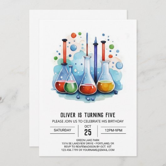 Magische Flask Experiment Wetenschapper Verjaardag Kaart (Voorkant / Achterkant)