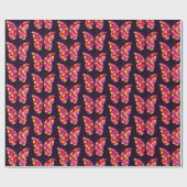 Magische Floral Butterflies op Paars Cadeaupapier (Vlak)