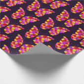 Magische Floral Butterflies op Paars Cadeaupapier (Hoek)