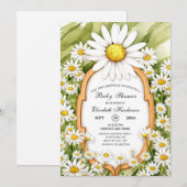 Magische Floral Daisy Baby shower Kaart (Voorkant / Achterkant)