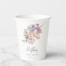 Magische Floral Eenhoorn Verjaardag Papier Cup