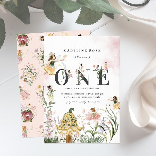 Magische Floral Fairy 1e verjaardag Kaart