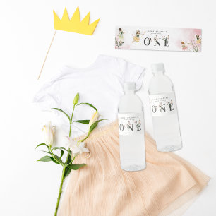 Magische Floral Fairy 1e verjaardag Waterfles Etiket