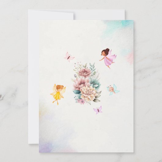 Magische Floral Fairy Princess draait om één stuk  Kaart (Achterkant)