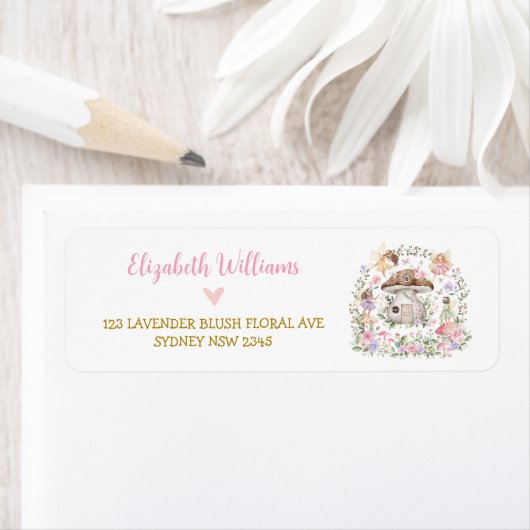 Magische Floral Fairy Prinses Retouradres Label (Insitu)
