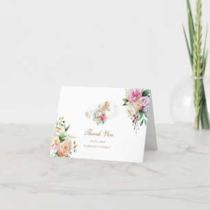 magische floral unicorn bedankt je kaart