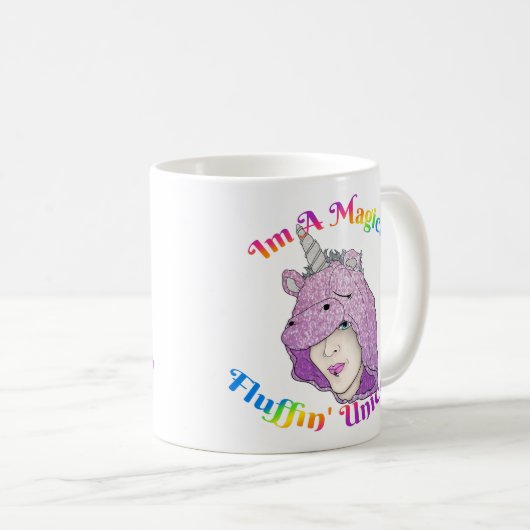 Magische fluffin Unicorn Classic Mok (Voorkant rechts)