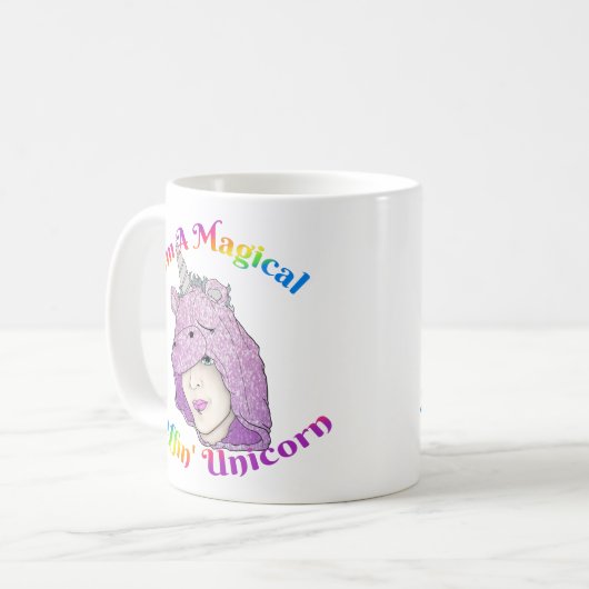Magische fluffin Unicorn Classic Mok (Voorkant links)
