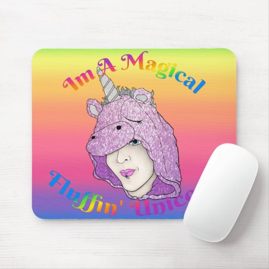 Magische fluffin Unicorn Mousepad Muismat (Met muis)