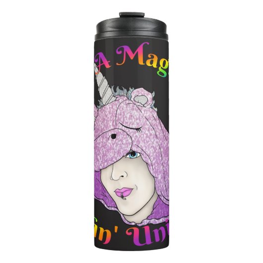 Magische fluffin Unicorn Thermal Tumbler Thermosbeker (Voorkant)