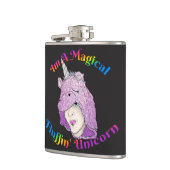 Magische fluffin Unicorn Vinyl Wrapped Kolf Heupfles (Links)