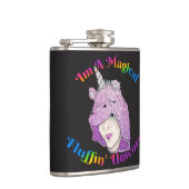 Magische fluffin Unicorn Vinyl Wrapped Kolf Heupfles (Rechts)