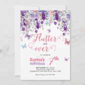 Magische Flutter op Over Floral Butterfly Verjaard Kaart (Voorkant)