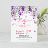 Magische Flutter op Over Floral Butterfly Verjaard Kaart (Staand voorkant)