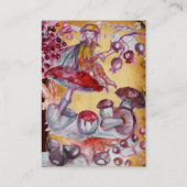 MAGISCHE FOLLET VAN Antiek MUSHROOMS-perkament Visitekaartje (Achterkant)