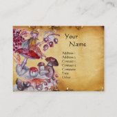 MAGISCHE FOLLET VAN Antiek MUSHROOMS-perkament Visitekaartje (Voorkant)