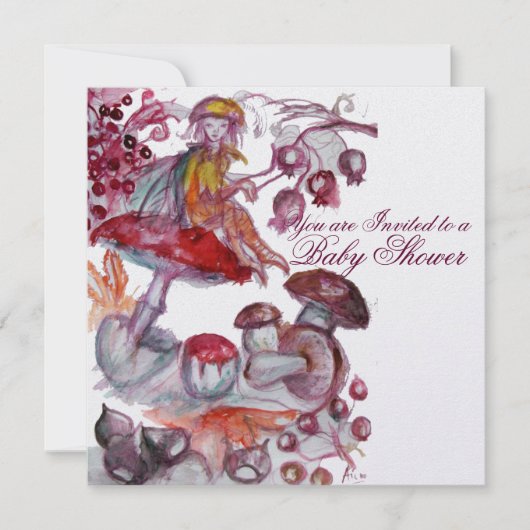 MAGISCHE FOLLET VAN BABY SHOWER VAN MUSHROMEN KAART (Voorkant)