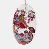 MAGISCHE FOLLET VAN PADDENSTOELEN Rood Witte Bloem Keramisch Ornament (Rechts)