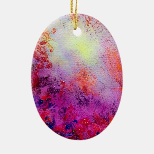 MAGISCHE FOLLET VAN PADDENSTOELEN Rood Witte Bloem Keramisch Ornament (Achterkant)