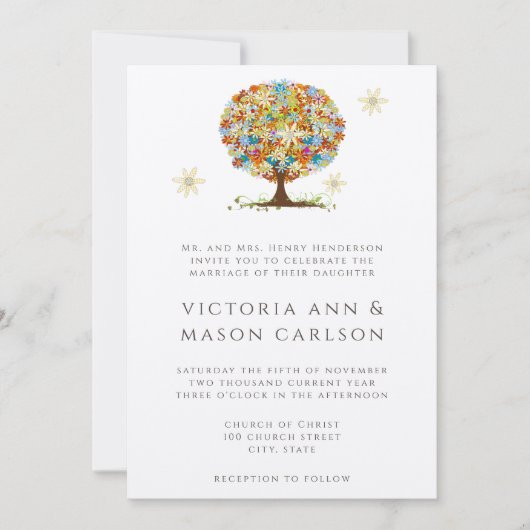 Magische Forest Circle of Love Wedding Invitations Kaart (Voorkant)