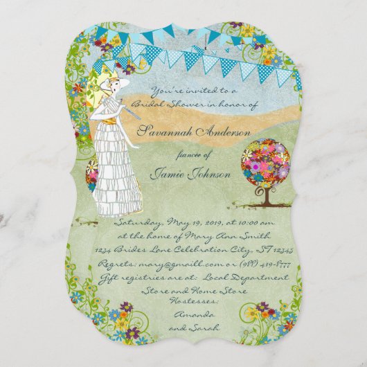 Magische Forest Circle of Love Wedding Invitations Kaart (Voorkant / Achterkant)