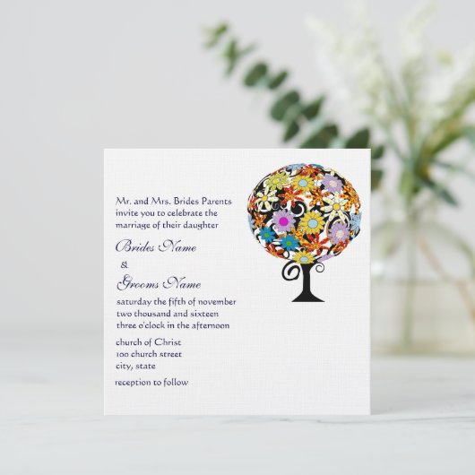 Magische Forest Circle of Love Wedding Invitations Kaart (Staand voorkant)