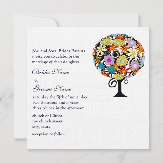 Magische Forest Circle of Love Wedding Invitations Kaart (Voorkant)