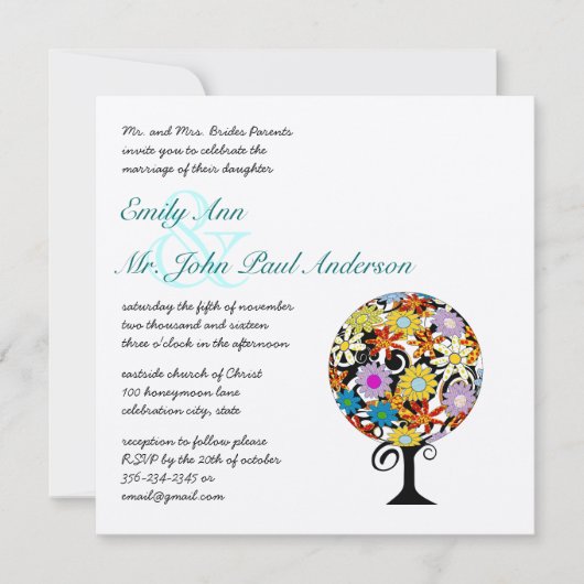 Magische Forest Circle of Love Wedding Invitations Kaart (Voorkant)