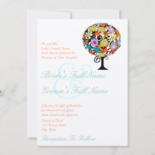 Magische Forest Circle of Love Wedding Invitations Kaart (Voorkant)
