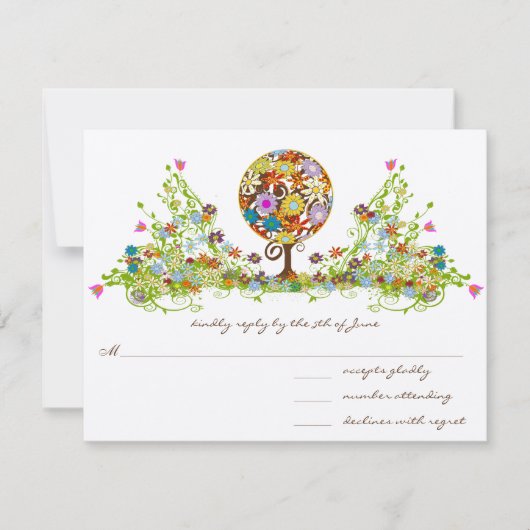 Magische Forest Circle of Love Wedding Invitations Kaart (Voorkant)