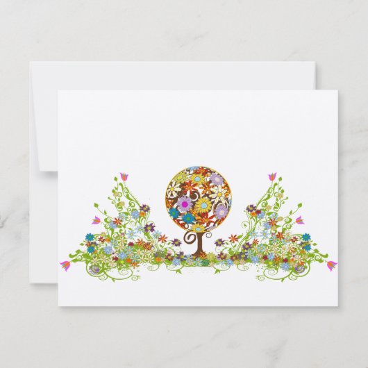 Magische Forest Circle of Love Wedding Invitations Kaart (Achterkant)