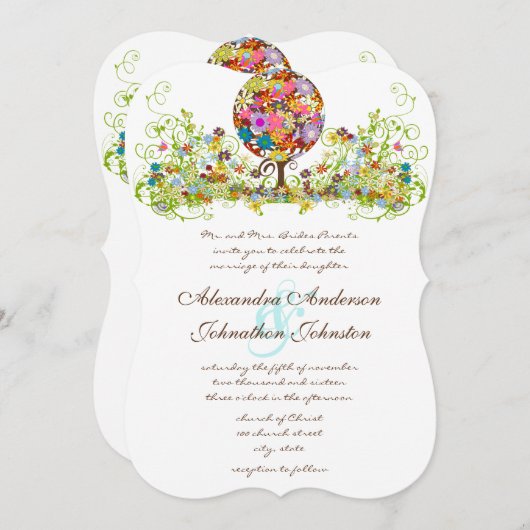Magische Forest Circle of Love Wedding Invitations Kaart (Voorkant / Achterkant)