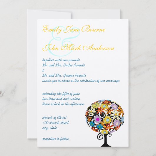 Magische Forest Circle of Love Wedding Invitations Kaart (Voorkant)