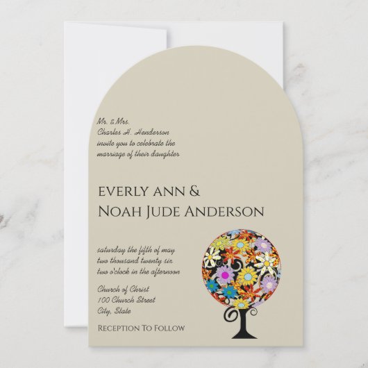 Magische Forest Circle of Love Wedding Invitations Kaart (Voorkant)