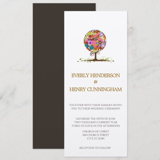 Magische Forest Circle of Love Wedding Invitations Kaart (Voorkant / Achterkant)